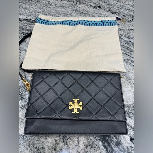 NWOT Tory Burch Black Quilted Crossbody Bag
